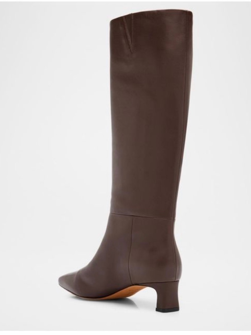 Vince Tall Leather Knee-High Boots in Dark Brown